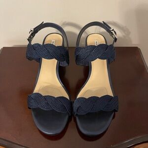 Alex Marie Dark Blue Braided Strap Heels